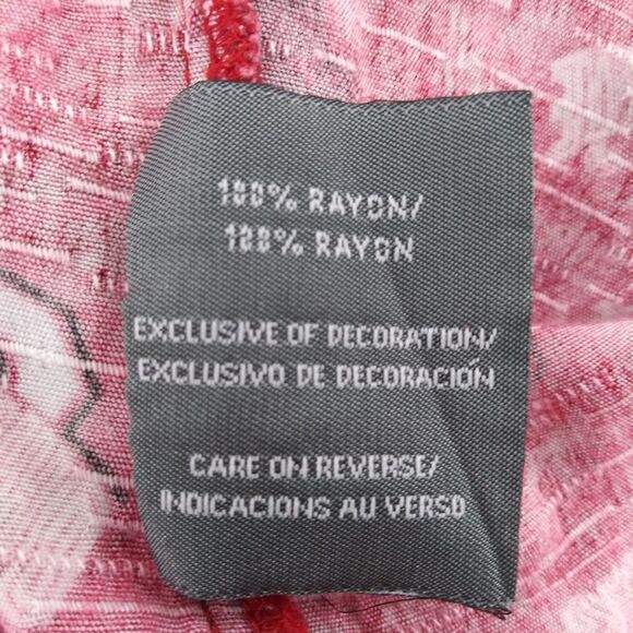 Ohio State Buckeyes Shirt Mens Large Red Short Sleeve Button Down 100% Rayon - Picture 6 of 8